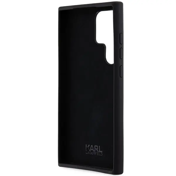 Etui Karl Lagerfeld Hardcase Silicone Choupette Metal Pin do Samsung Galaxy S24 Ultra Czarny