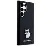 Etui Karl Lagerfeld Hardcase Silicone Choupette Metal Pin do Samsung Galaxy S24 Ultra Czarny
