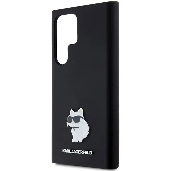Etui Karl Lagerfeld Hardcase Silicone Choupette Metal Pin do Samsung Galaxy S24 Ultra Czarny