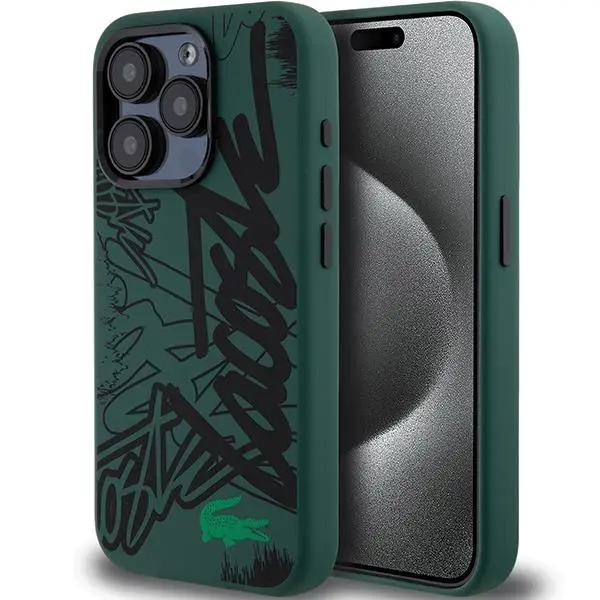 Etui Lacoste LCHCP15LGRAK Hardcase Silicone Graffiti do iPhone 15 Pro Czarny