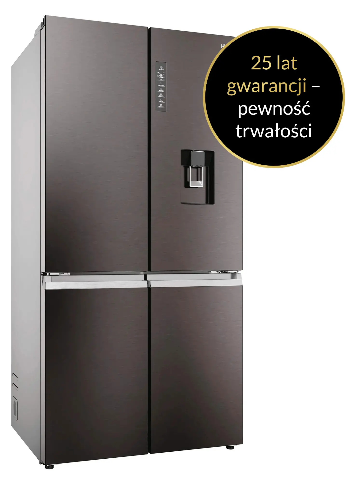 Lodówka Haier HCR79F19EHMD Pełny No Frost 190,5cm Dystrybutor wody Zdalne sterowanie Dark inox