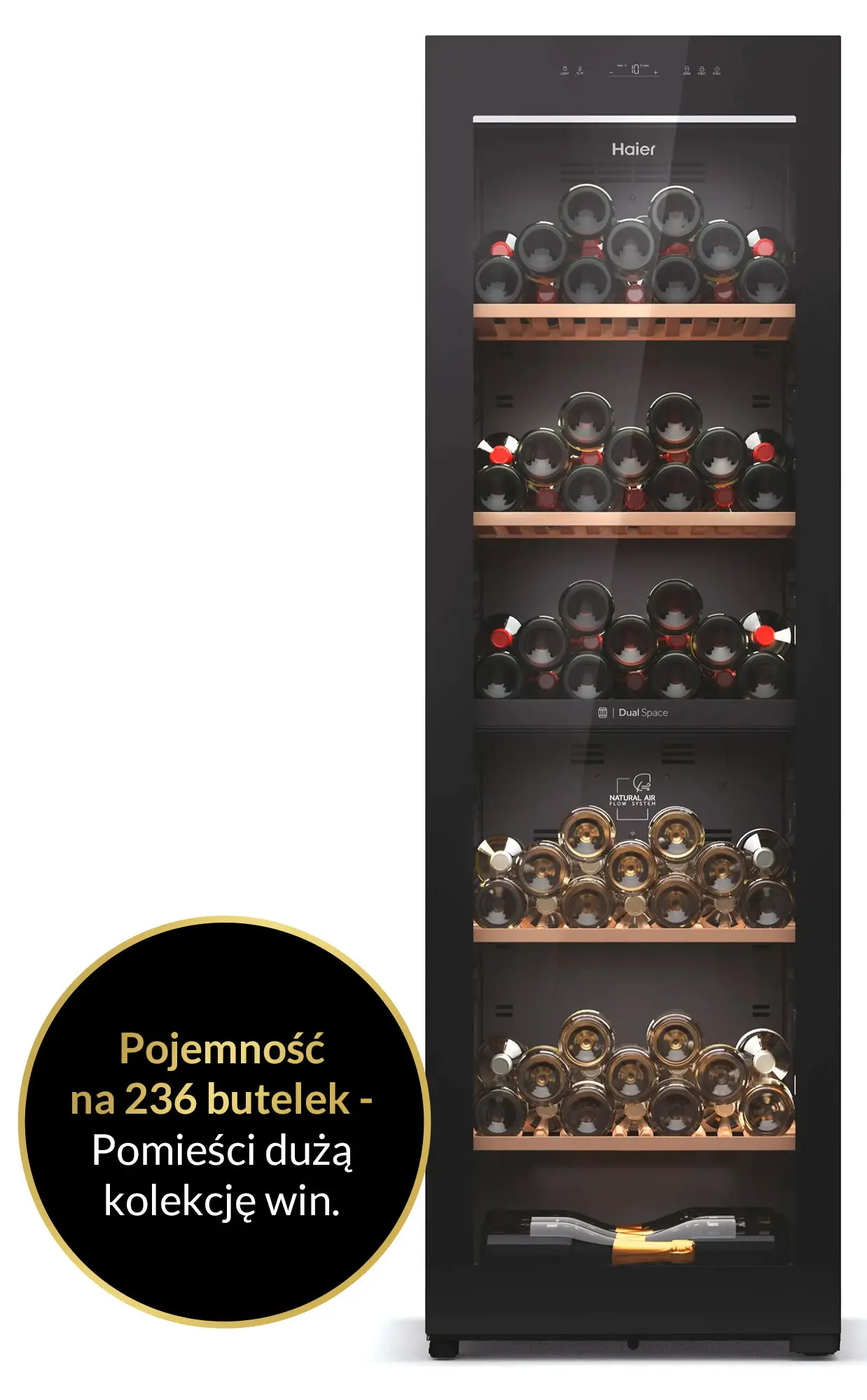 Chłodziarka do wina Haier HWS236GDEH1 236 miejsc na butelki