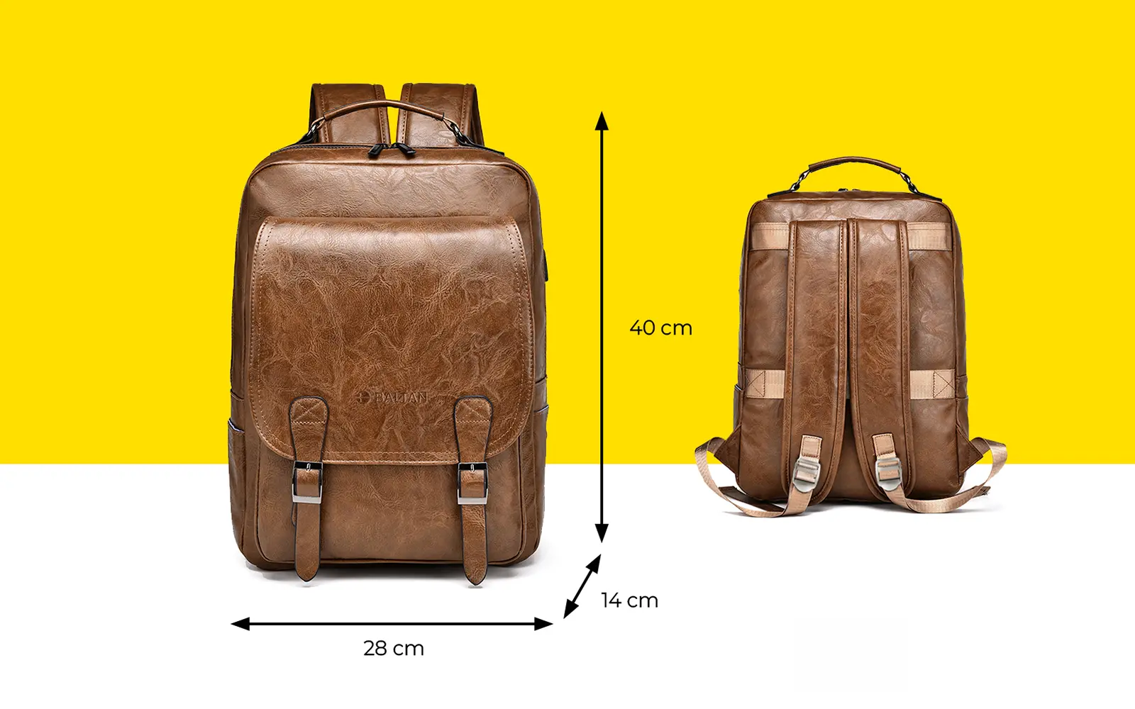 Plecak na laptopa Baltan Classic 15,6" Eco Brąz