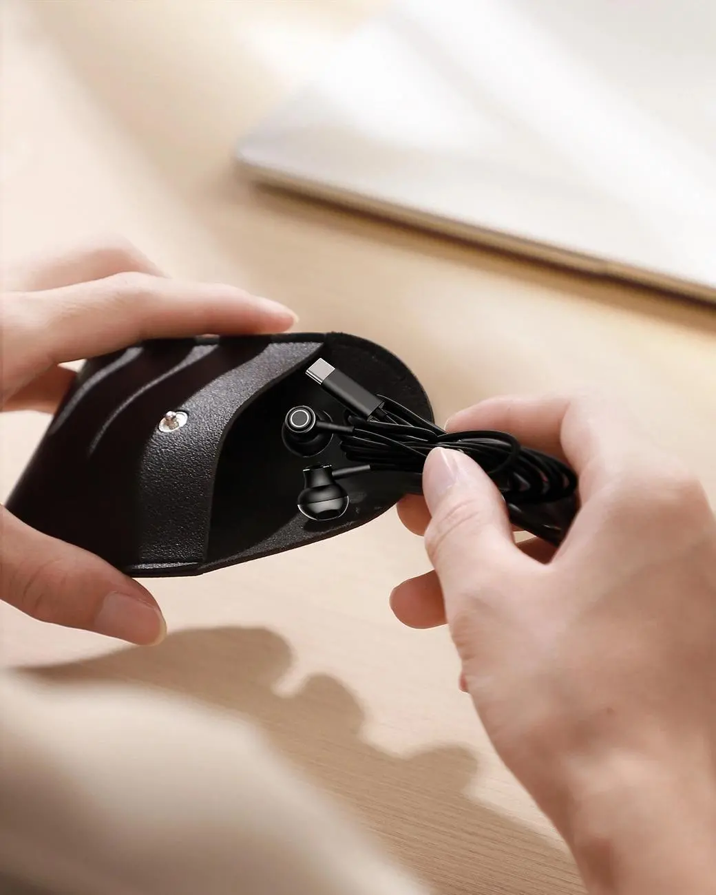 Słuchawki przewodowe Joyroom JR-EC07 USB-C Douszbe Czarny