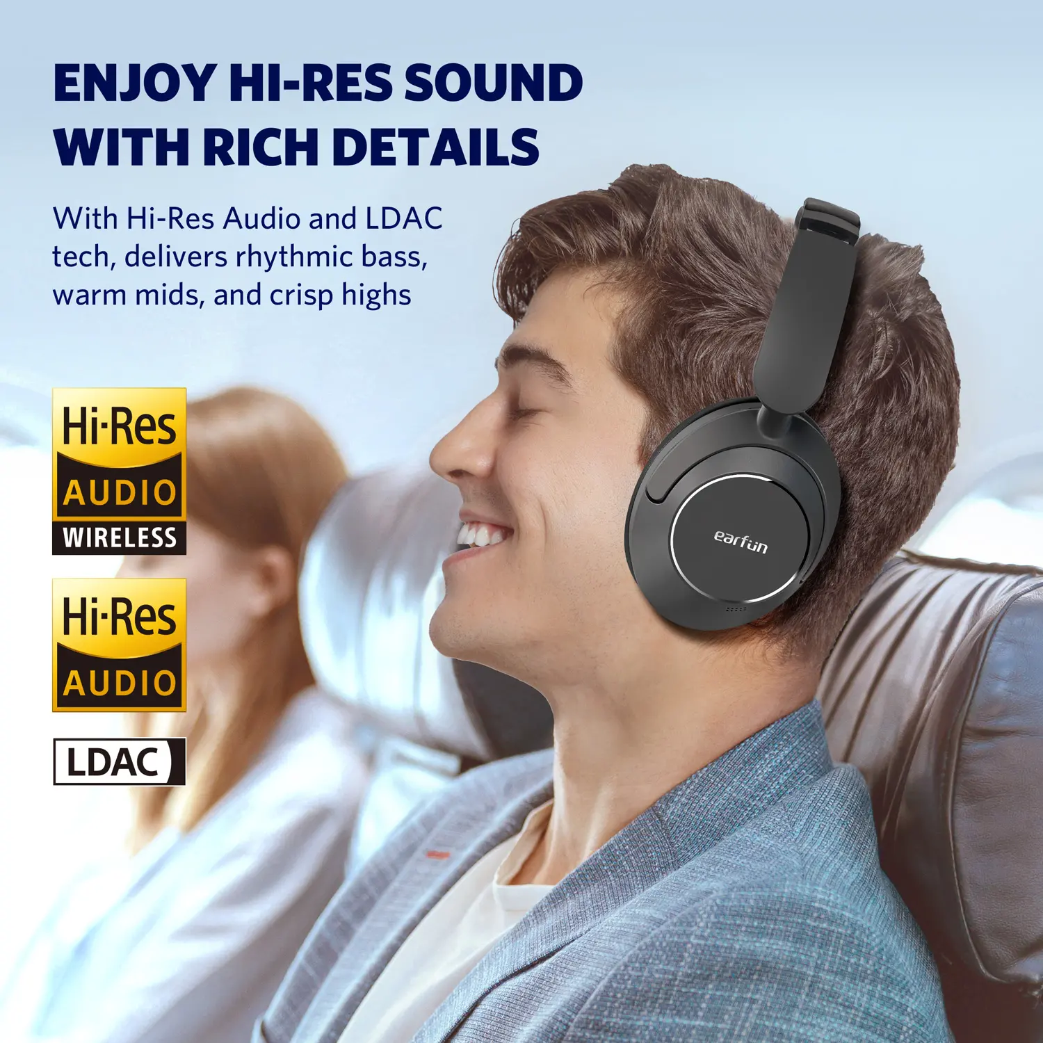 Słuchawki bezprzewodowe Earfun Wave Pro Nauszne Bluetooth 5.0 Czarny