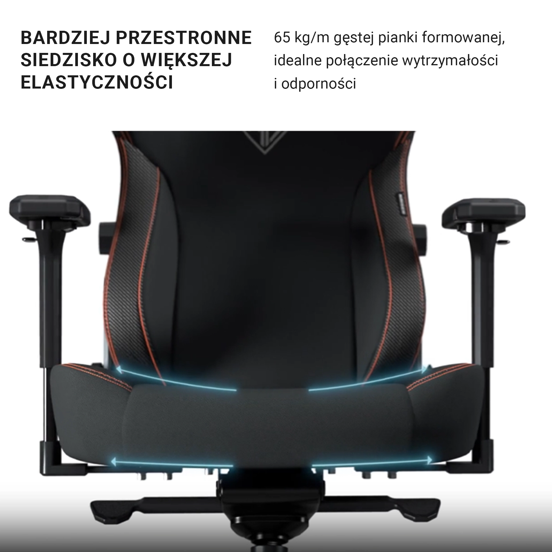 Fotel Anda Seat Kaiser 3 XL Gamingowy do 200kg Skóra ECO Pomarańczowy