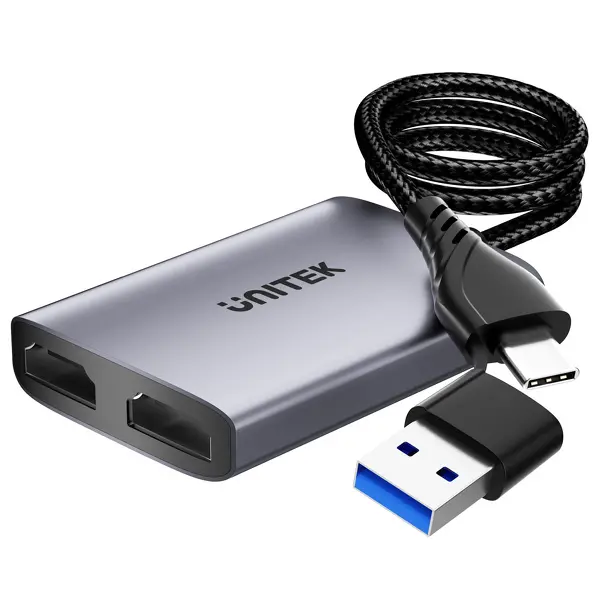 Adapter Unitek V1427A01 USB/C/A na 2x HDMI