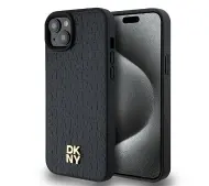 DKNY Hardcase Leather Pattern Metal Logo MagSafe DKHMP15SPSHRPSK do iPhone 15 Czarny
