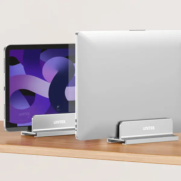 Podstawka na laptopa Unitek OT172GY Pionowa Aluminium Srebrny