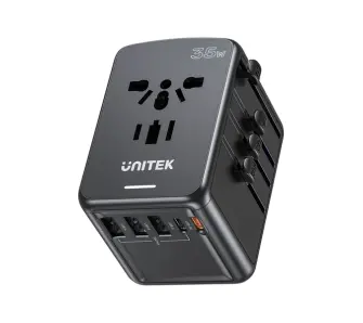 Ładowarka podróżna Unitek P1121ABK01 EU/US/UK/AUS PowerDelivery 35W