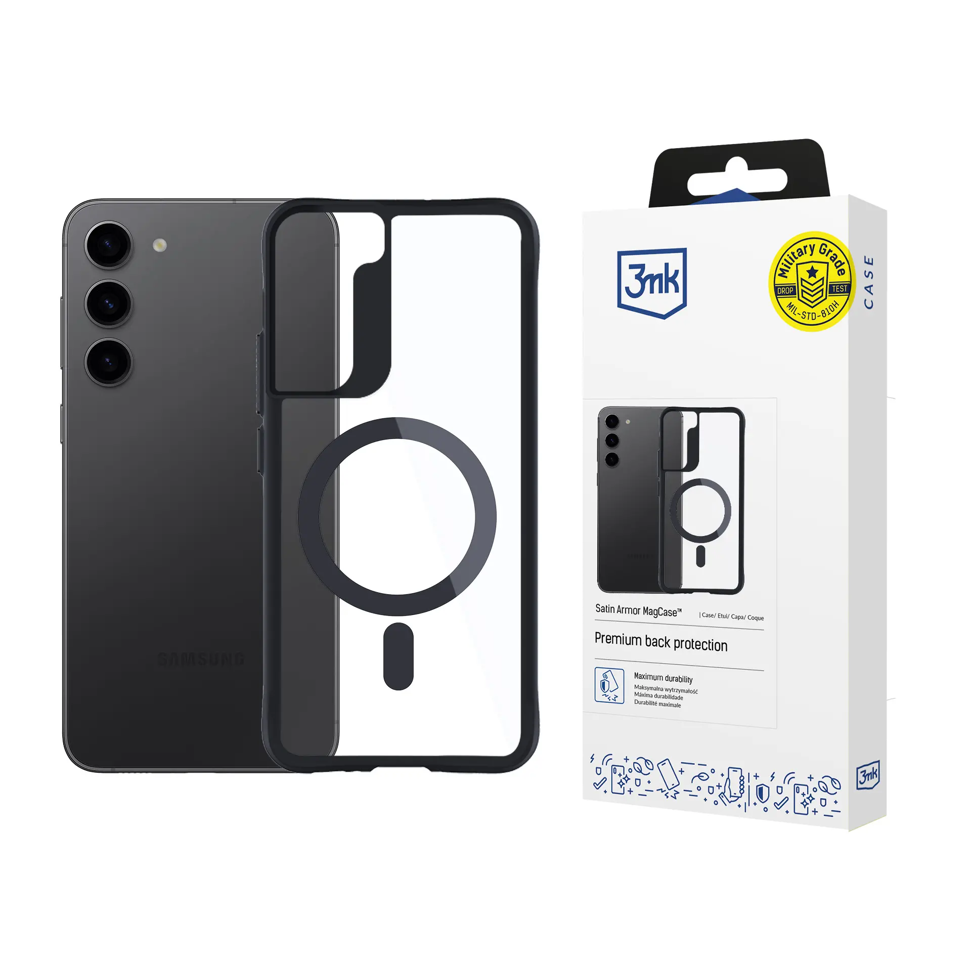Etui 3mk Satin Armor MagCase do Samsung Galaxy S23 5G Czarny