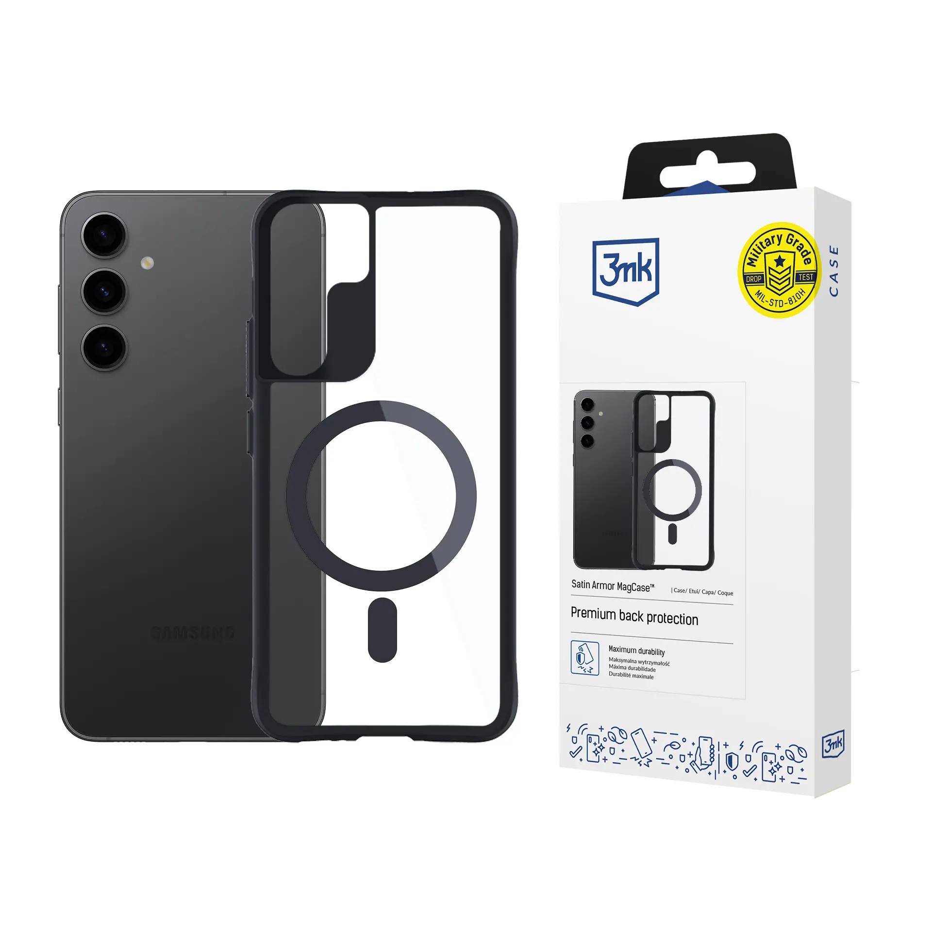 Etui 3mk Satin Armor MagCase do Samsung Galaxy S24+ Czarny