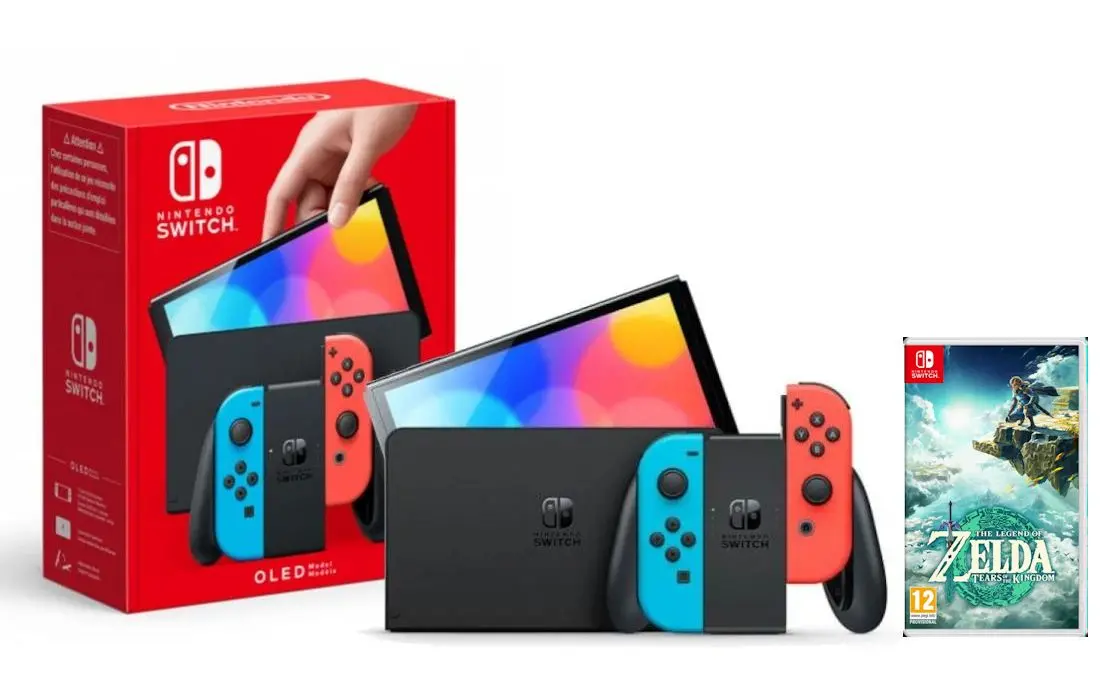 Konsola Nintendo Switch OLED Czerwono-niebieski + The Legend of Zelda Tears of the Kingdom