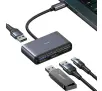 Hub USB USAMS SJ627HUB01 4w1 2xUSB 2.0/USB 3.0/ USB-C Szary