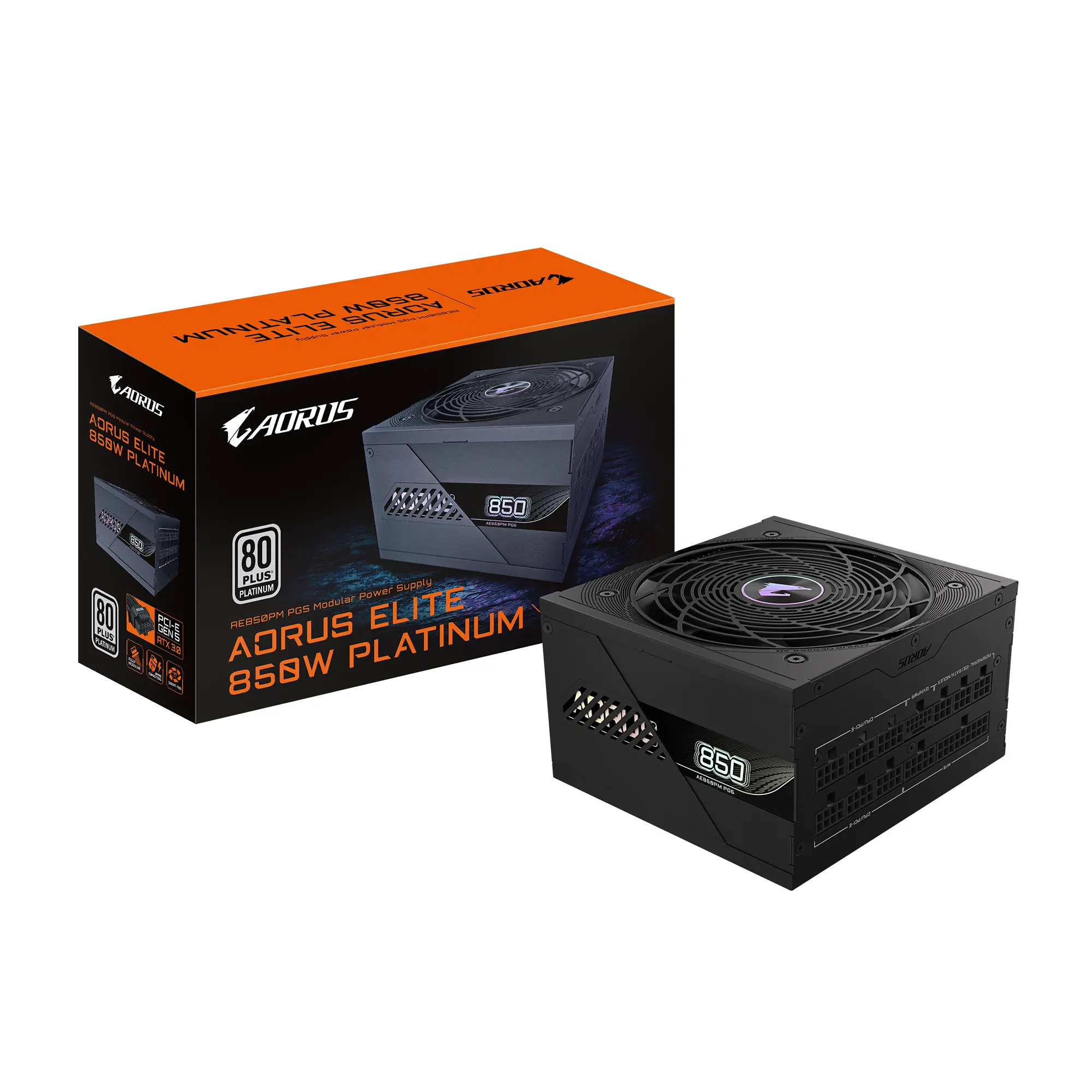 Zasilacz Gigabyte GP-AE850PM PG5 850W PCIE5.0 120mm 80+Platinum Czarny