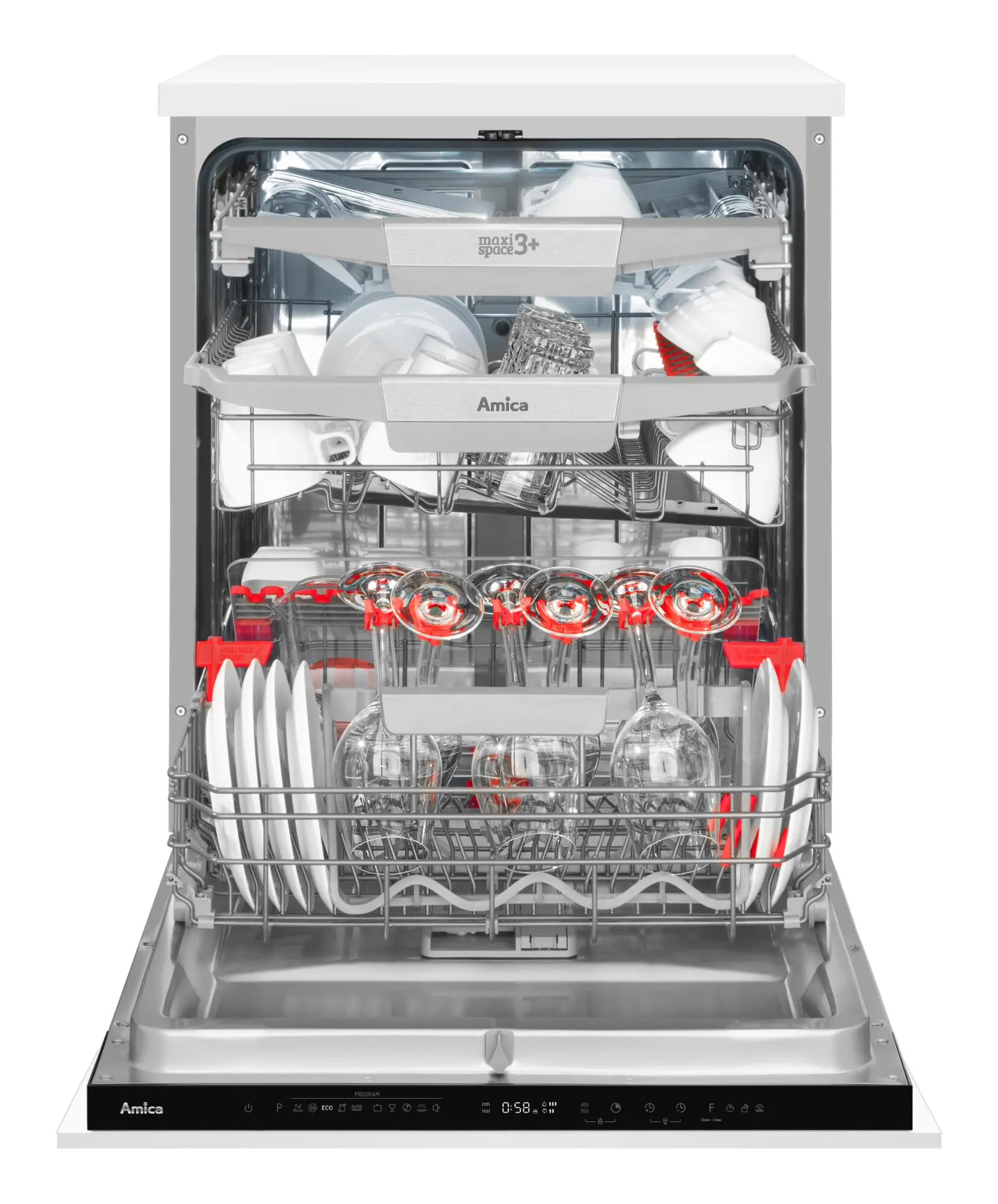 Zmywarka Amica DIM68B10ELONSWiD 59,8cm Automatyczne otwieranie drzwi Szuflada na sztućce