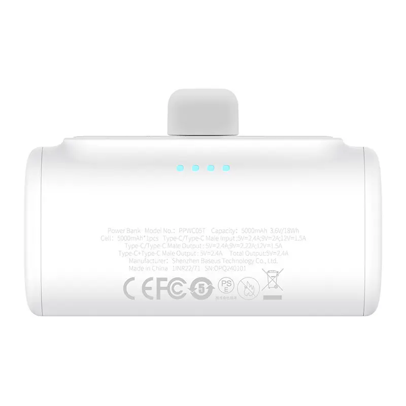Powerbank Baseus P10068306213-00 Compact 5000mAh PD 20W USB-C Biały
