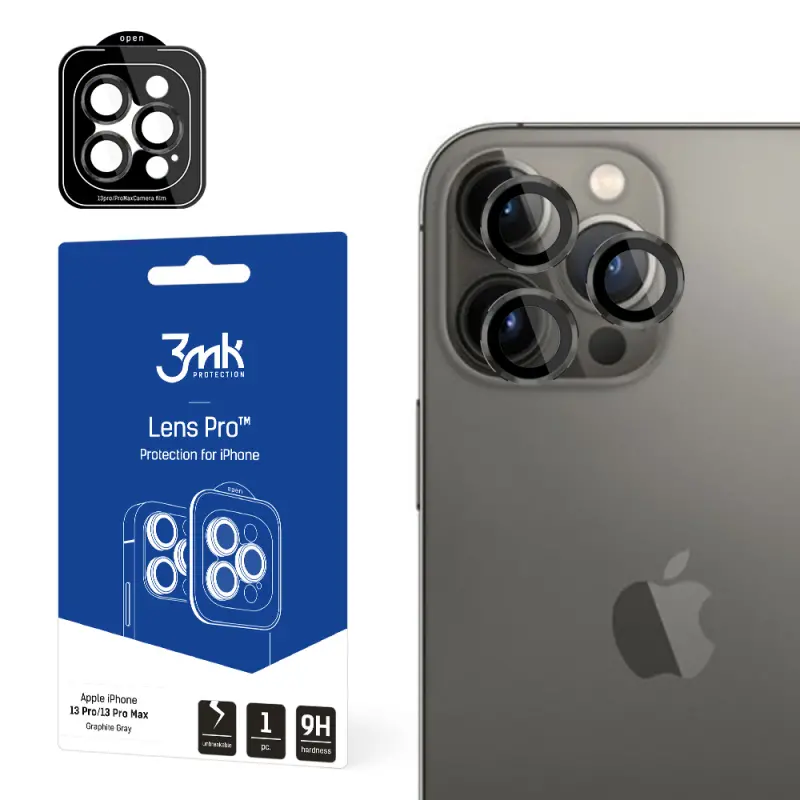 Szkło hartowane 3mk Lens Protection Pro Graphite do iPhone 13 Pro/13 Pro Max