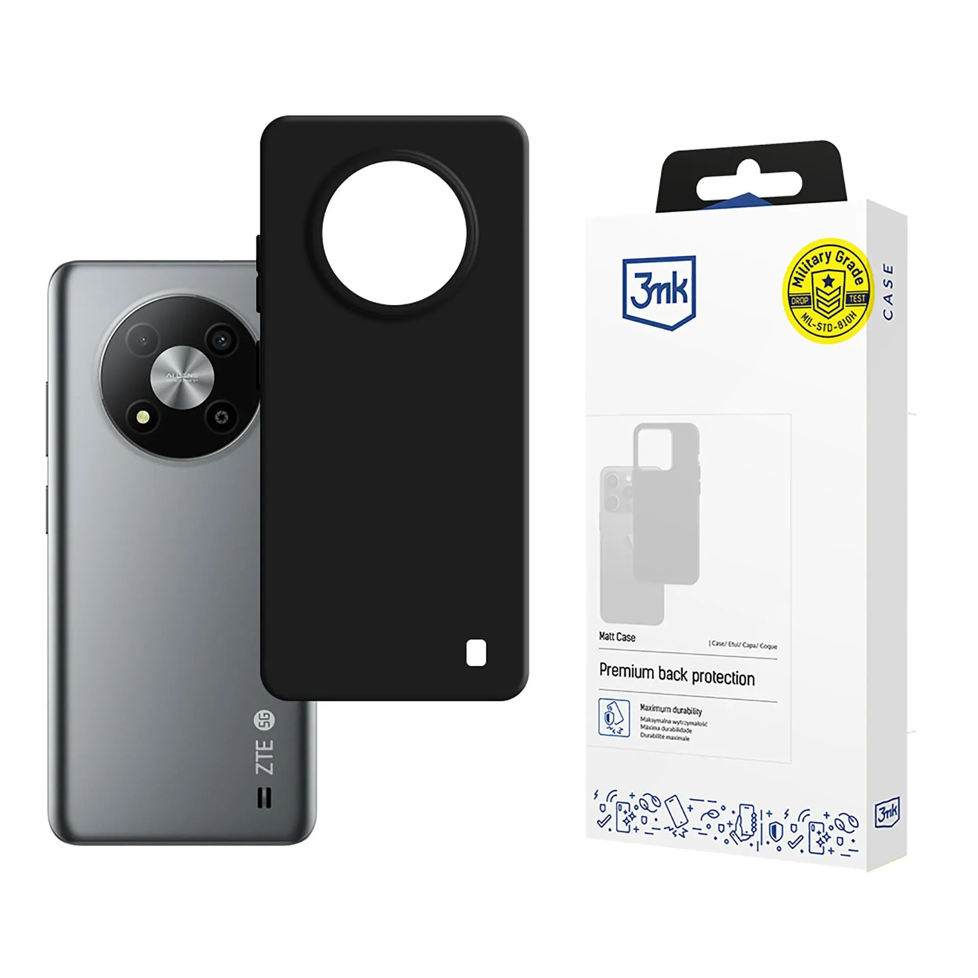 Etui 3mk Matt Case do ZTE Blade A73 Czarny