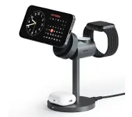 Aukey 3w1 Qi2.0 15W Szary