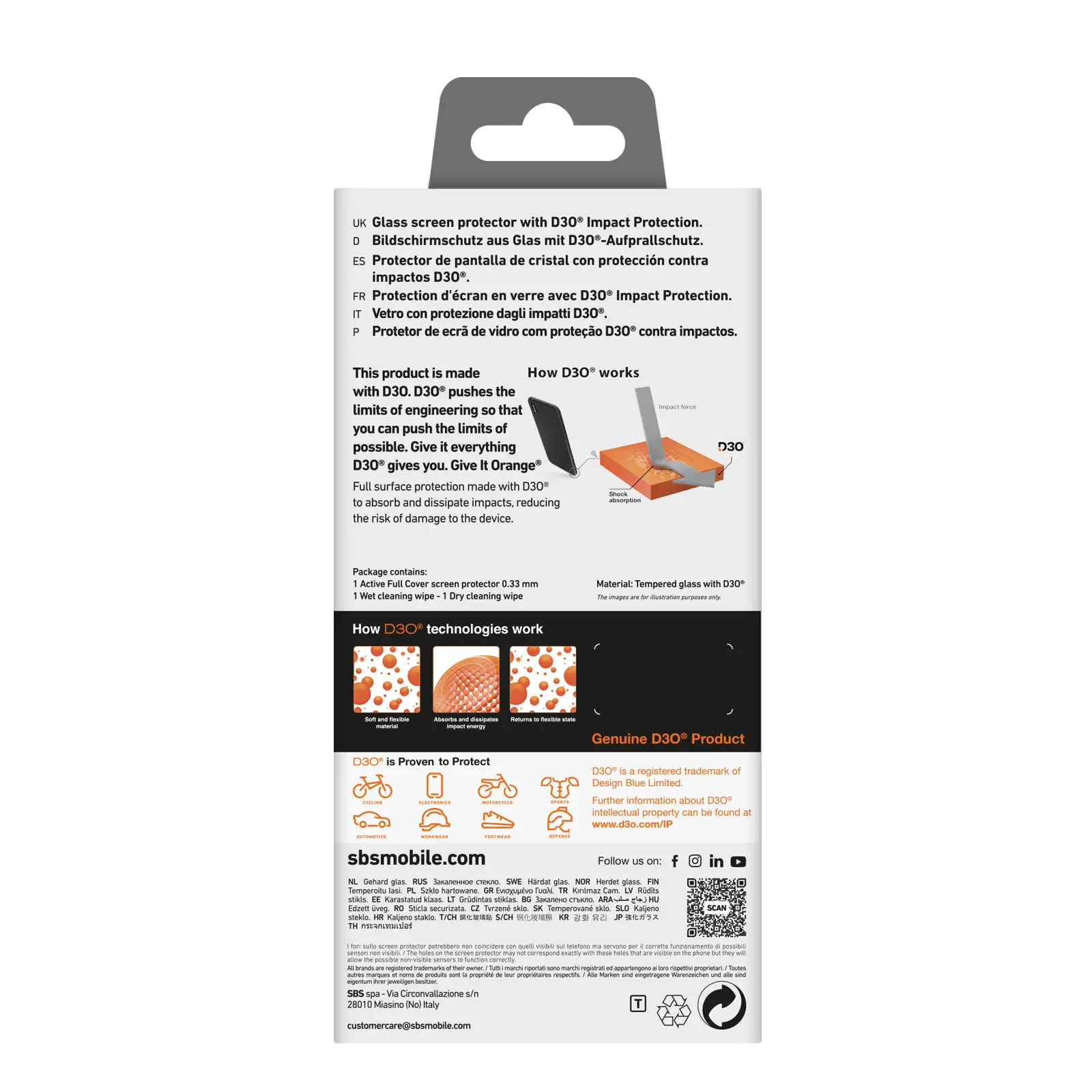 Etui SBS D3O do iPhone 16 Przezroczysty