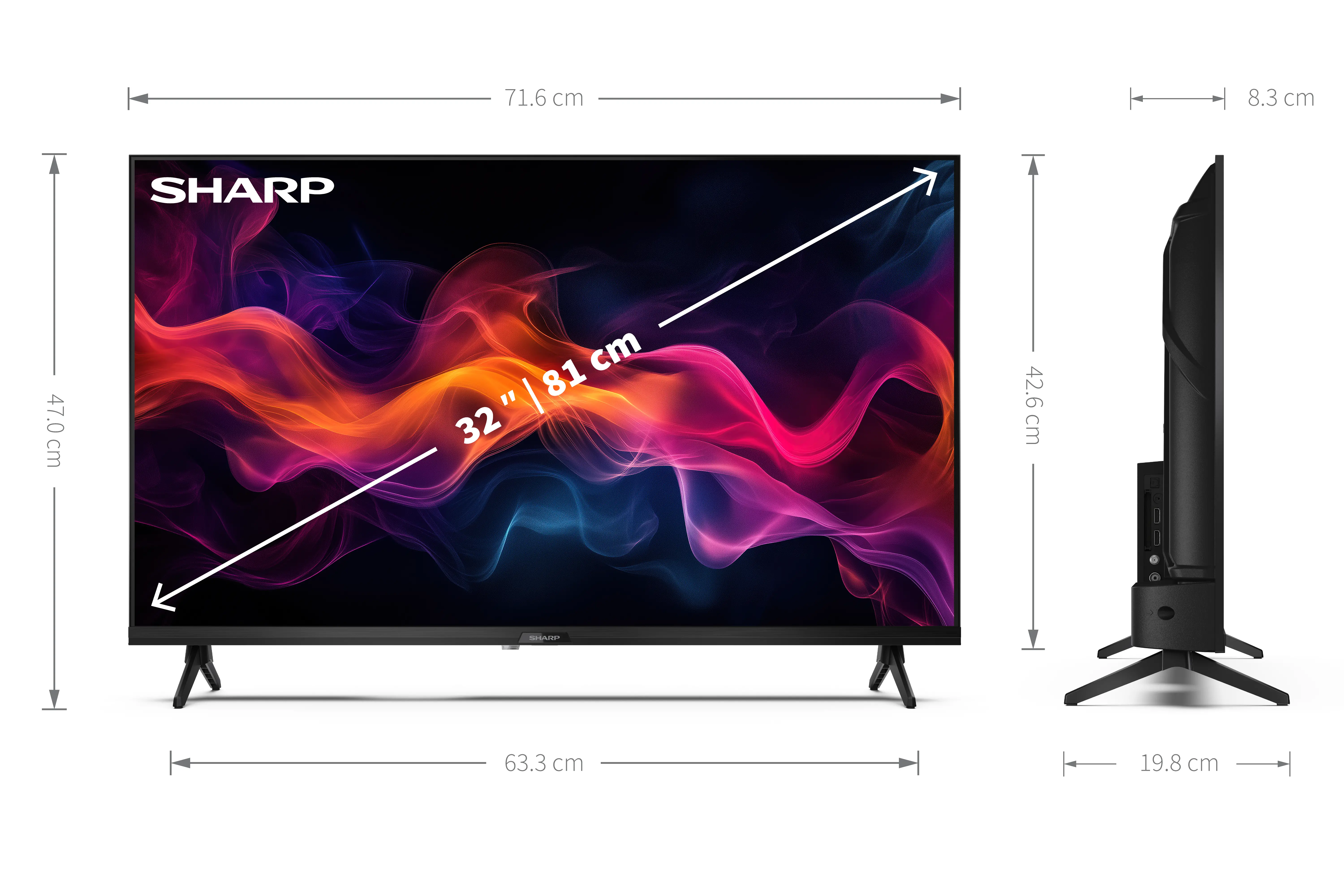 Telewizor Sharp 32GF3465E 32" QLED Full HD GoogleTV DVB-T2