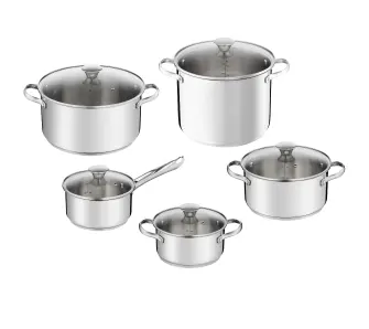 Zestaw garnków Tefal Daily Cook H054AS55 Indukcja Stal nierdzewna 10 elementów