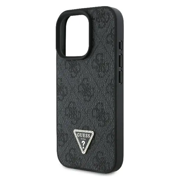 Etui Guess hardcase Leather 4G Triangle Strass iPhone 16 Pro Max Czarny