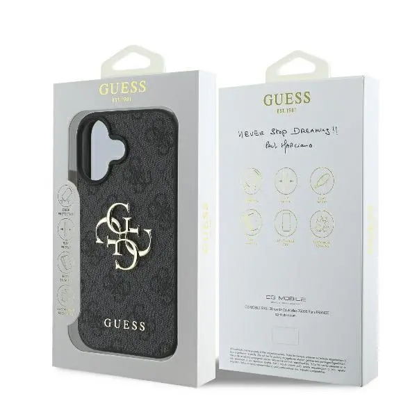 Etui Guess hardcase 4G Big Logo do iPhone 16 Czarny