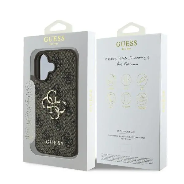 Etui Guess hardcase 4G Big Logo do iPhone 16 Brązowy
