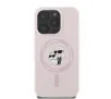 Etui Karl Lagerfeld Silicone Karl&Choupette Ring MagSafe iPhone 16 Pro Różowy
