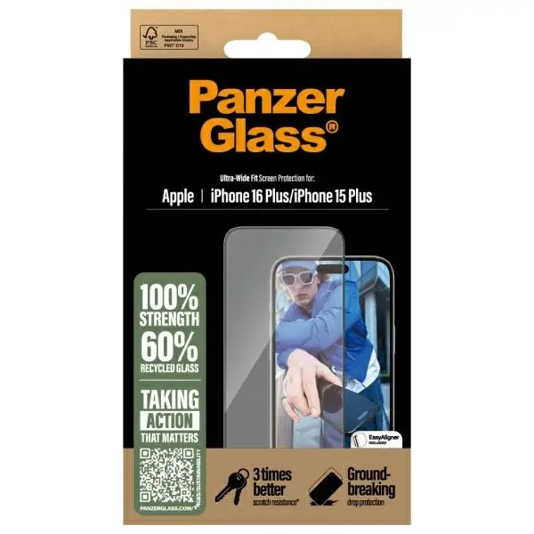 Szkło hartowane PanzerGlass Screen Protector do iPhone 16 Plus