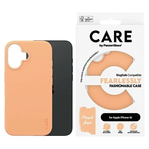 Etui PanzerGlass Fashion Case MagSafe do iPhone 16 Brzoskwiniowy