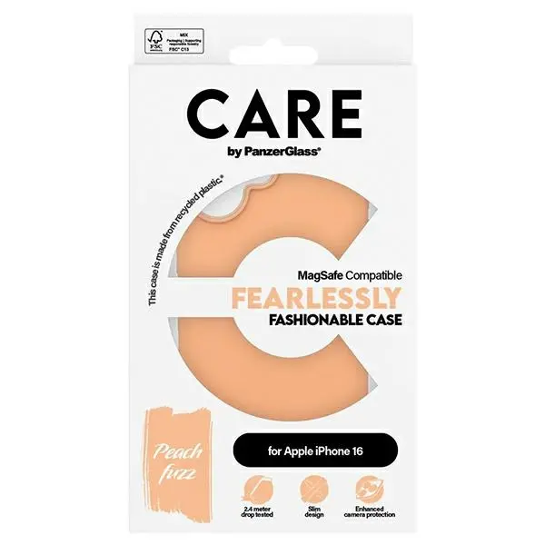 Etui PanzerGlass Fashion Case MagSafe do iPhone 16 Brzoskwiniowy