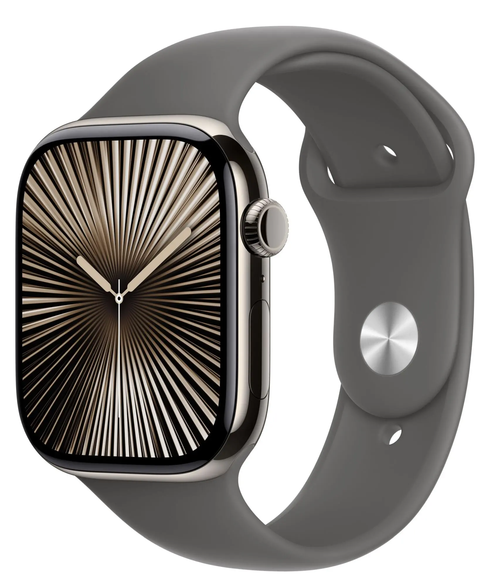Apple Watch Series 10 GPS AI + Cellular AI 46mm z tytanu w kolorze naturalnym pasek sportowy górska szarość M/L