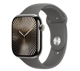 Apple Watch Series 10 GPS AI + Cellular AI 46mm z tytanu w kolorze naturalnym pasek sportowy górska szarość M/L