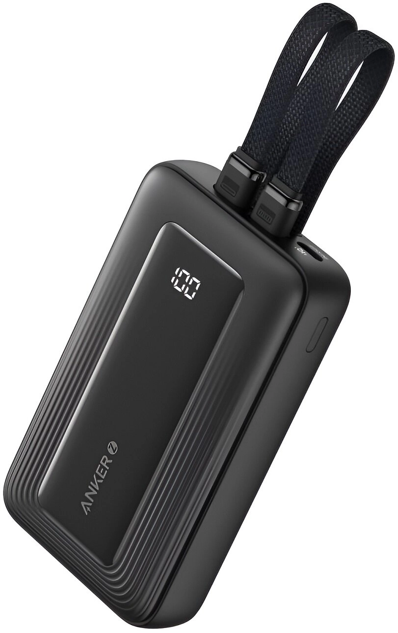 Powerbank Anker Zolo (A1680G11) 10000mAh 30W wbudowany kabel USB-C i Lightning Czarny