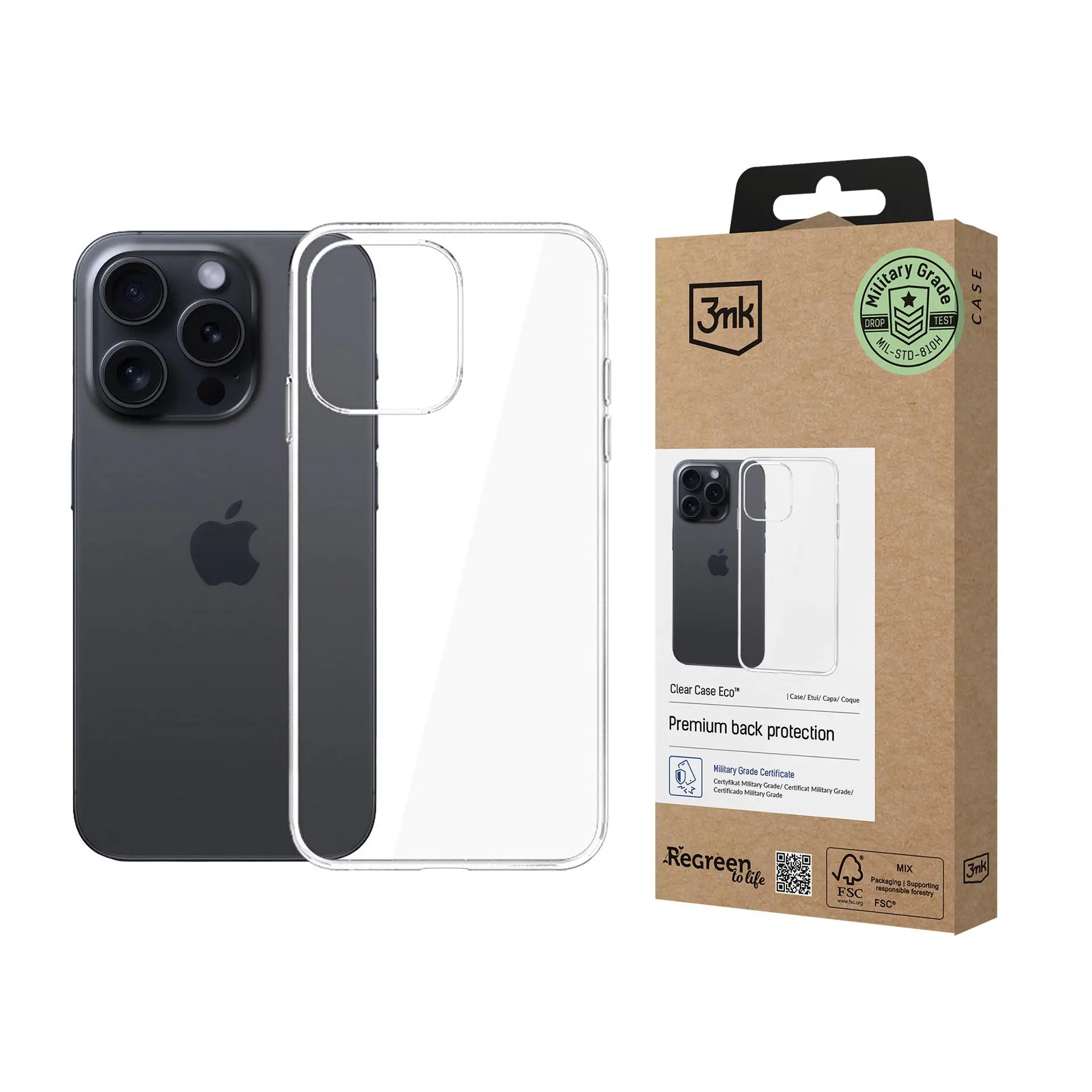 Etui 3mk Clear Case Eco do iPhone 15 Pro Max Przezroczysty