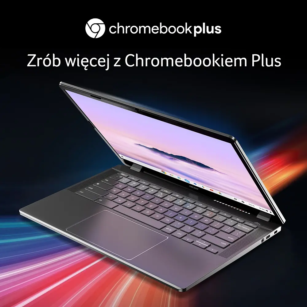 Laptop chromebook Acer Chromebook Plus 514 Google AI laptop CB514-3H-R36J 14" R5 7520C 8GB RAM 512GB Dysk SSD ChromeOS Szary