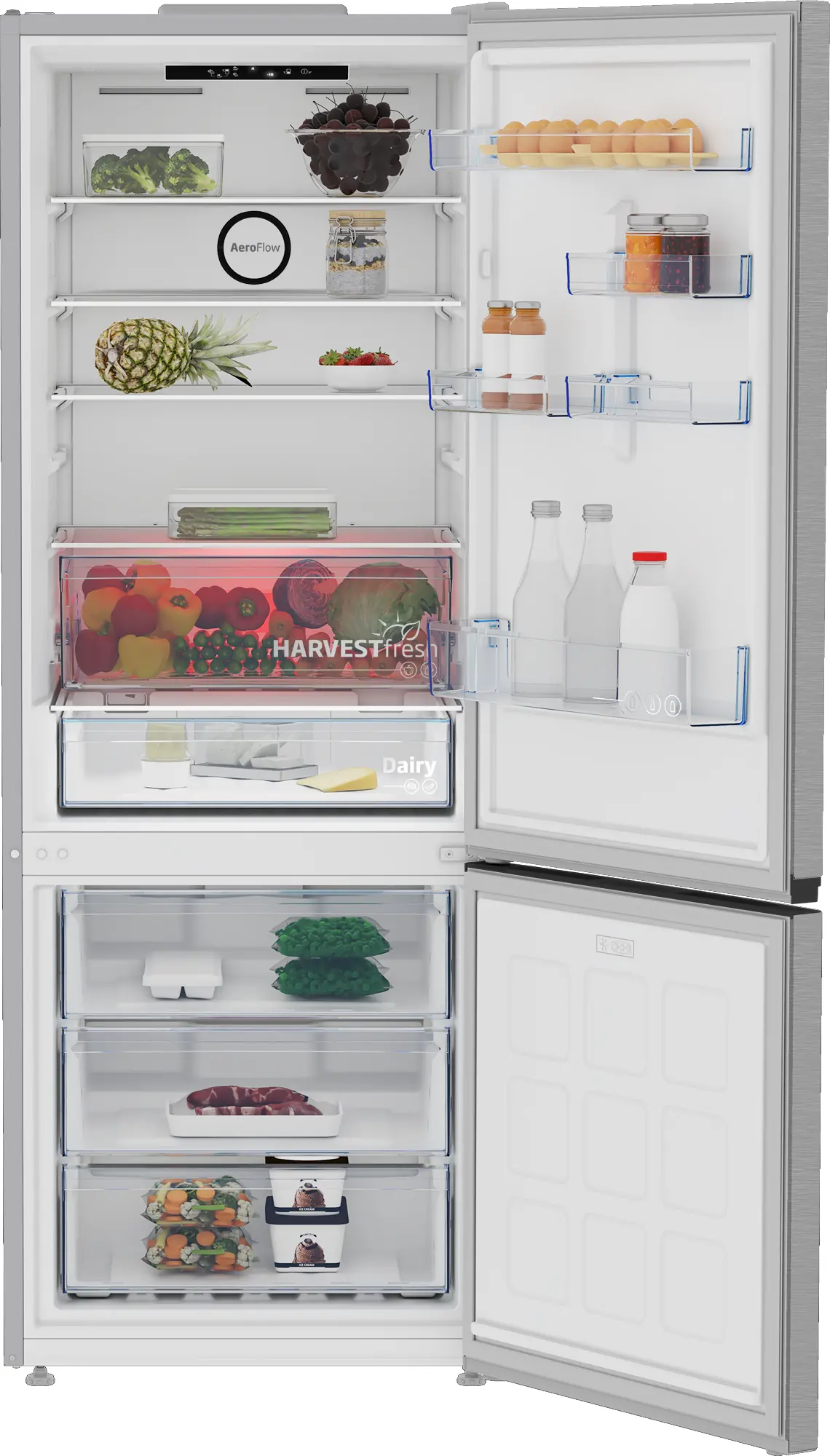 Lodówka Beko b300 B3RCNE564HXB Pełny No Frost 192cm Komora świeżości Platinum