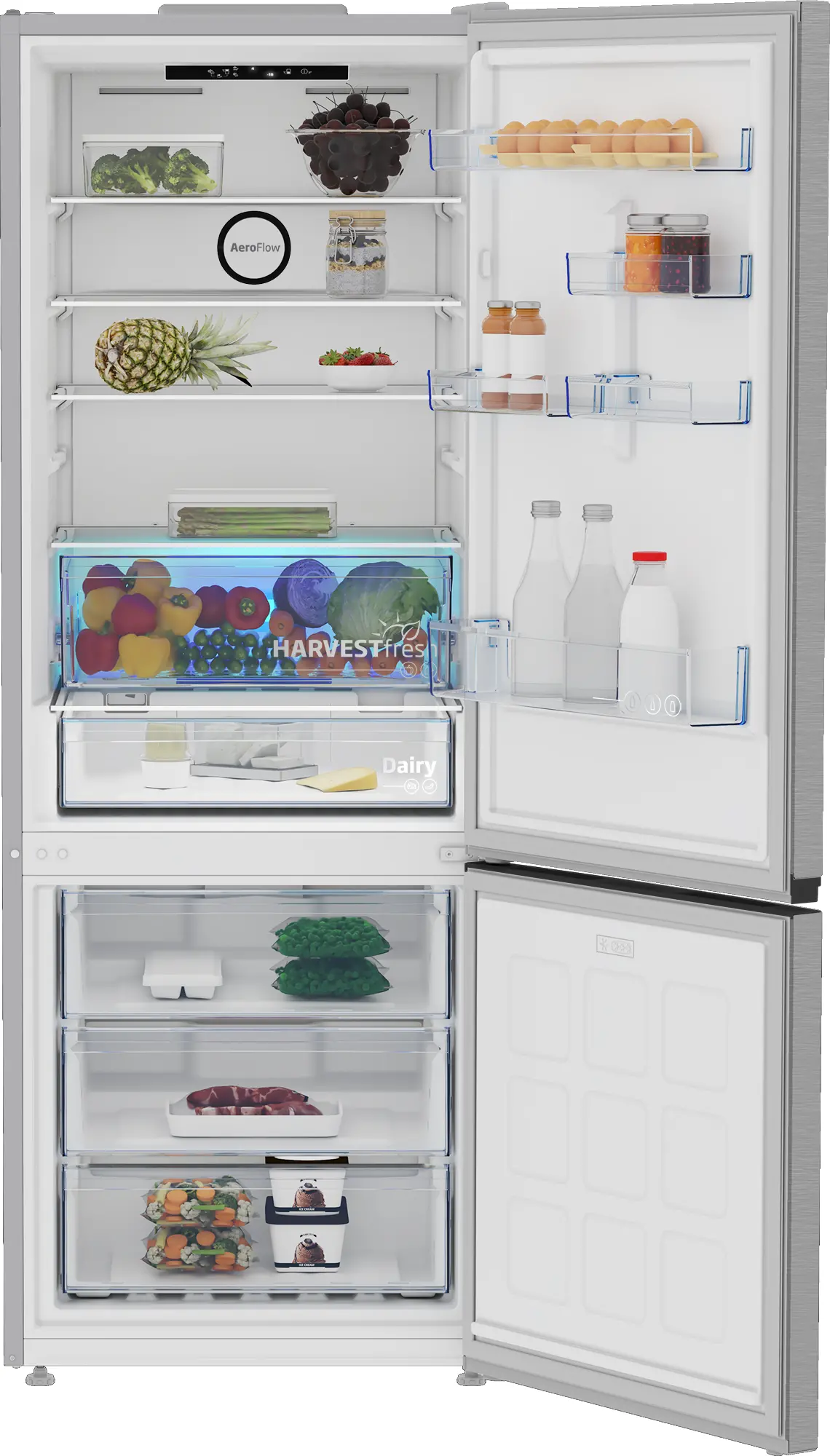 Lodówka Beko b300 B3RCNE564HXB Pełny No Frost 192cm Komora świeżości Platinum