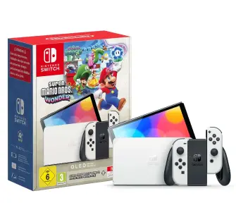 Konsola Nintendo Switch OLED Biały + Super Mario Bros. Wonder + Nintendo Online 365dni