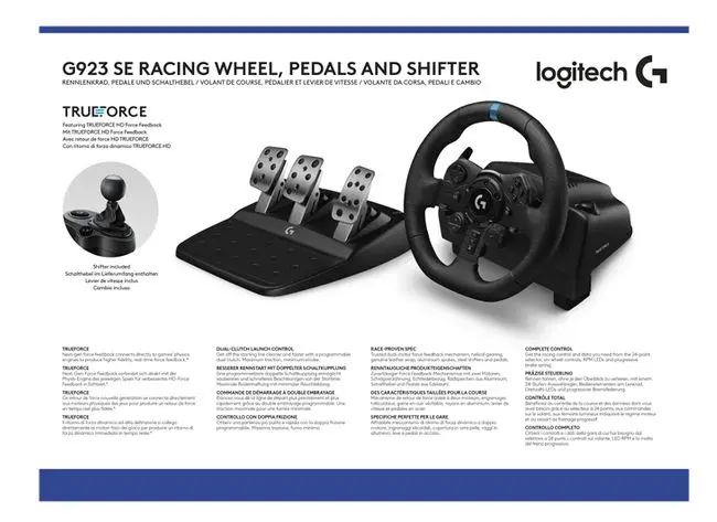 Kierownica Logitech G923 SE Shifter Combo z pedałami do PS5, PS4, PC Force Feedback
