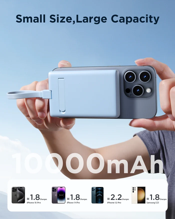Powerbank Joyroom JR-PBM01 10000mAh 20W Magnetyczny z podstawką Fioletowy