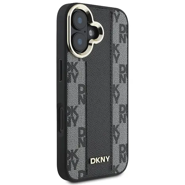 Etui DKNY Checkered Pattern MagSafe do iPhone 16 Czarny