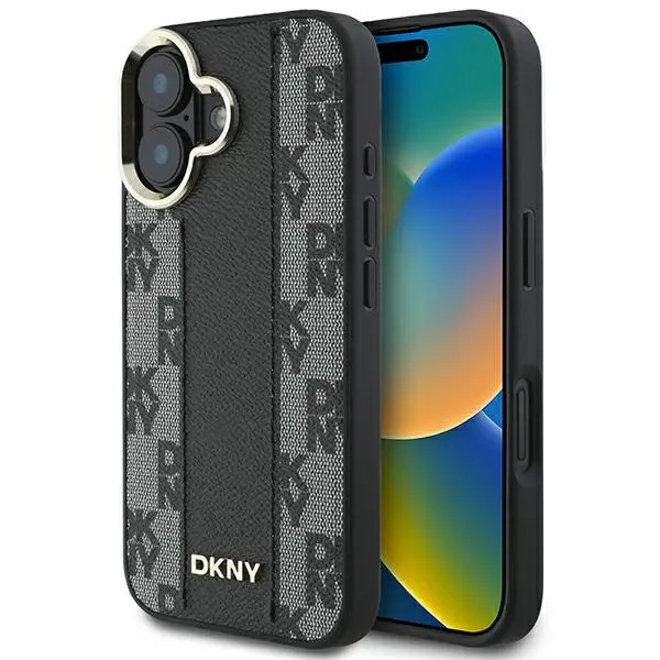 Etui DKNY Checkered Pattern MagSafe do iPhone 16 Czarny