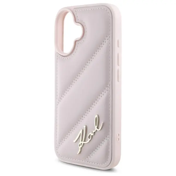 Etui Karl Lagerfeld Quilted Signature iPhone 16 Różowy