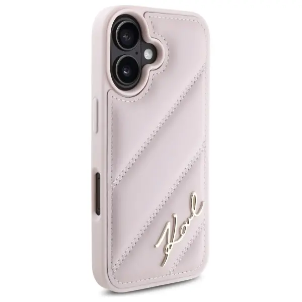 Etui Karl Lagerfeld Quilted Signature iPhone 16 Różowy