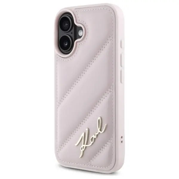 Etui Karl Lagerfeld Quilted Signature iPhone 16 Różowy
