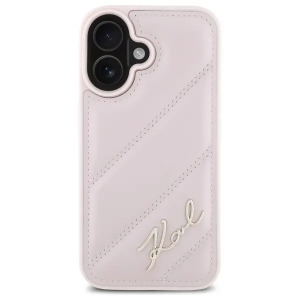 Etui Karl Lagerfeld Quilted Signature iPhone 16 Różowy